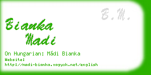 bianka madi business card